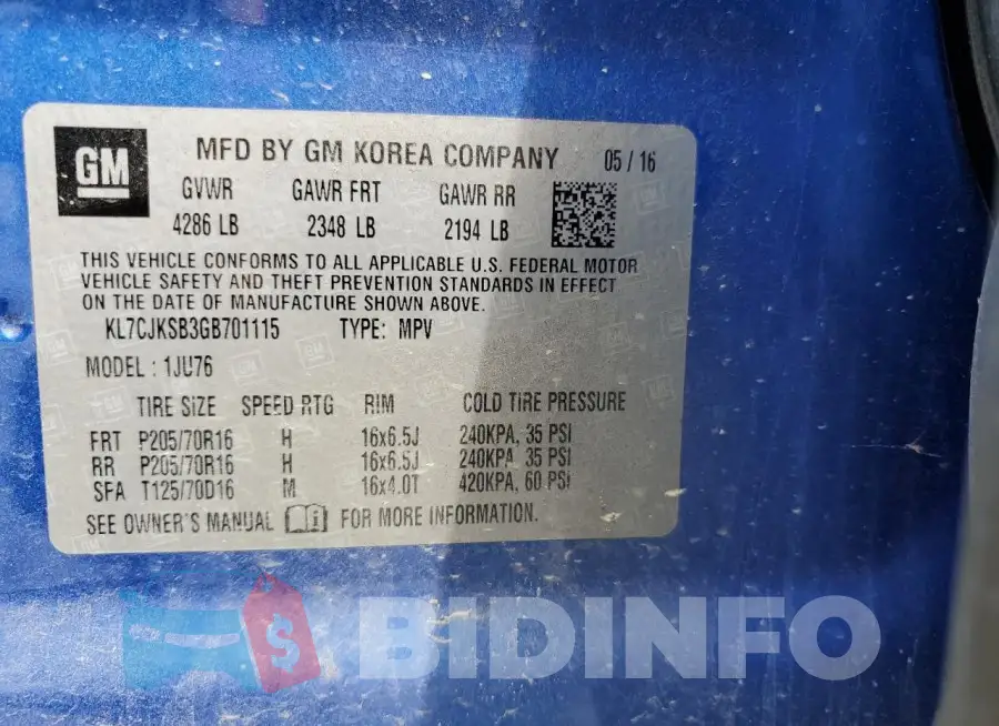 KL7CJKSB3GB701115 Photo# 13