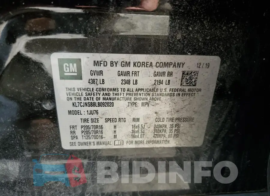 KL7CJNSB8LB092020 Photo# 13