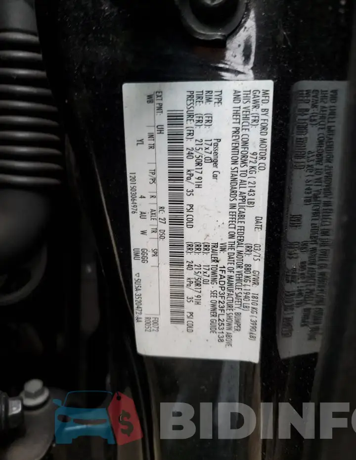 1FADP3F23FL253138 Photo# 12