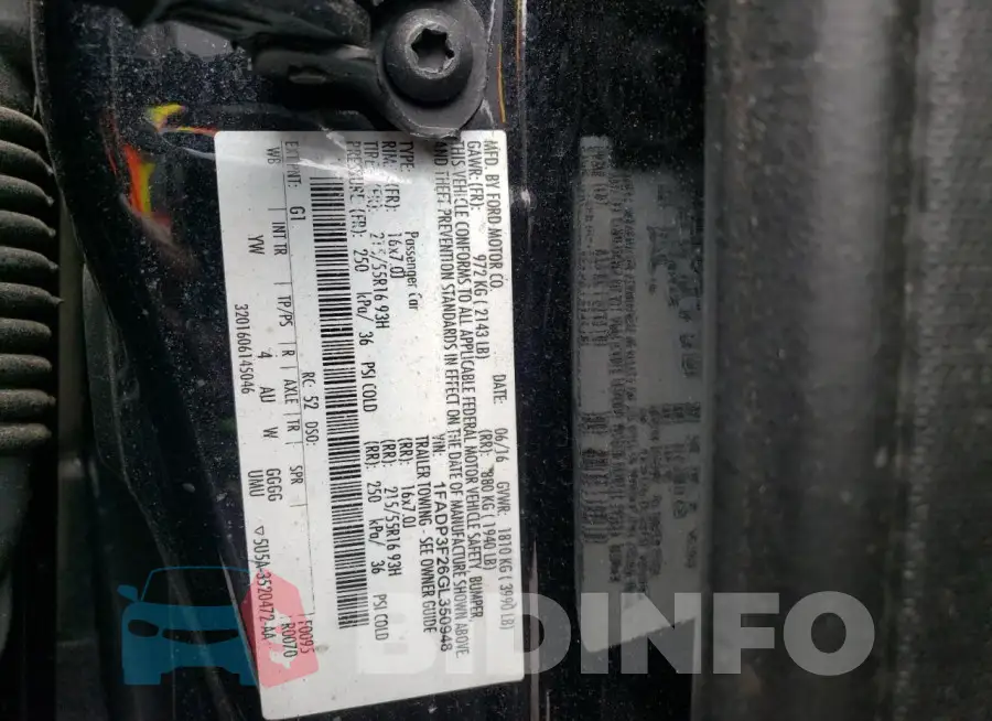 1FADP3F26GL350948 Photo# 12