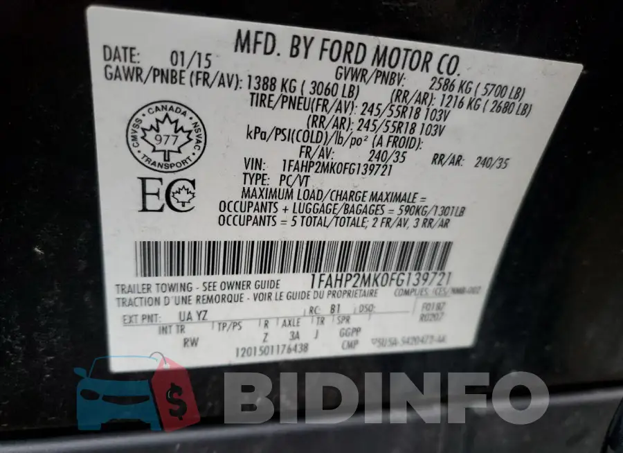 1FAHP2MK0FG139721 Photo# 13