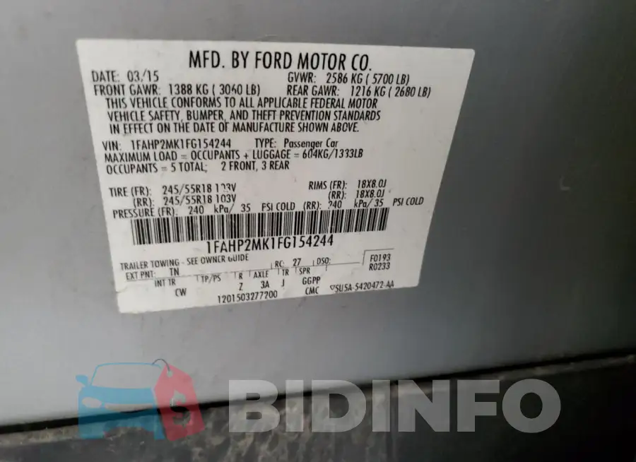 1FAHP2MK1FG154244 Photo# 12