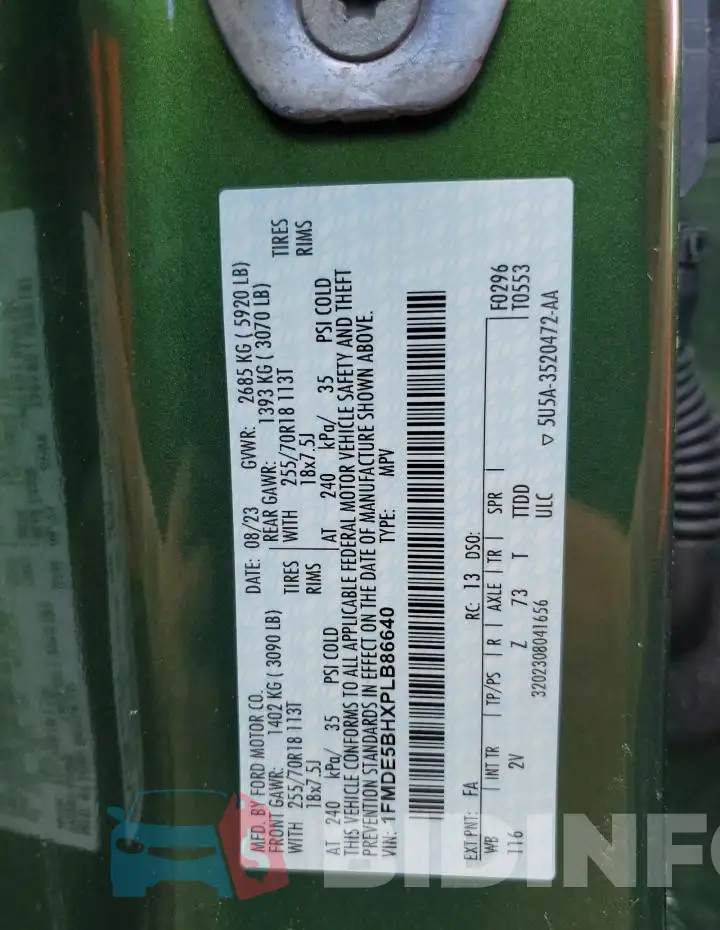 1FMDE5BHXPLB86640 Photo# 14