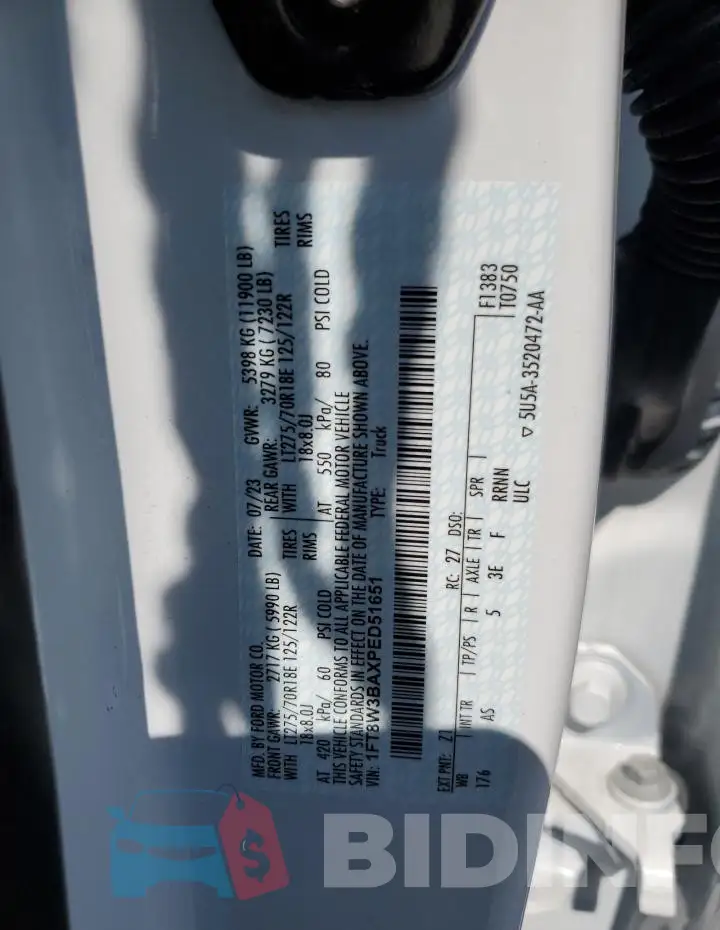 1FT8W3BAXPED51651 Photo# 13