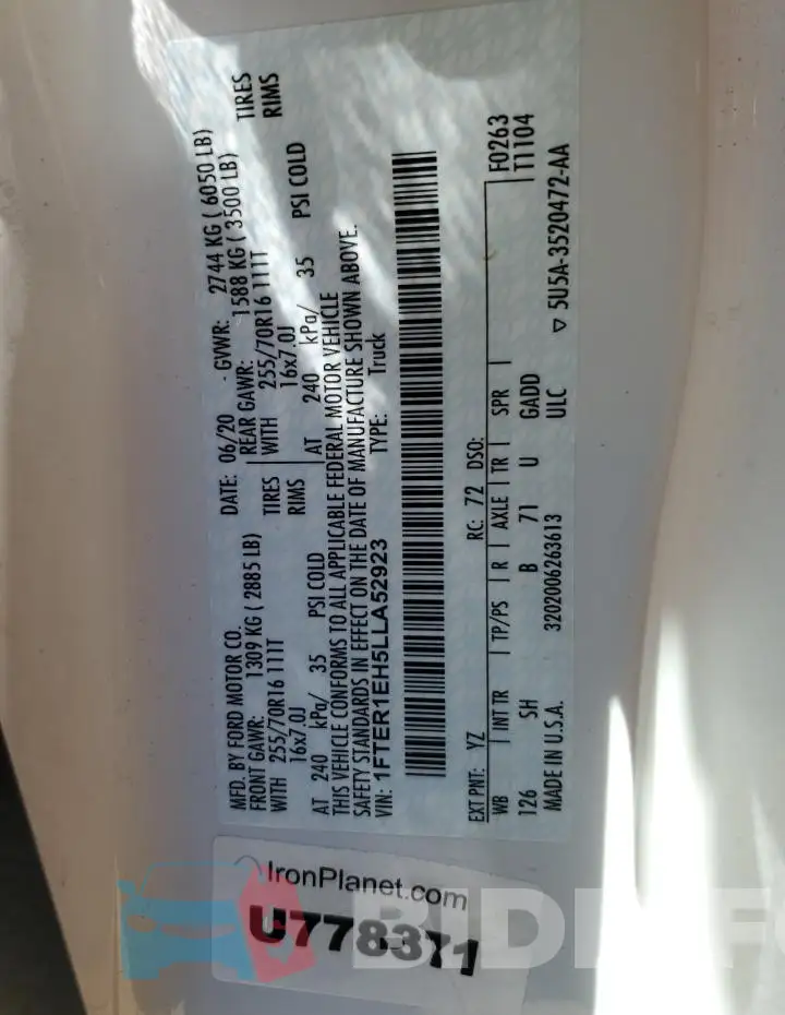 1FTER1EH5LLA52923 Photo# 12