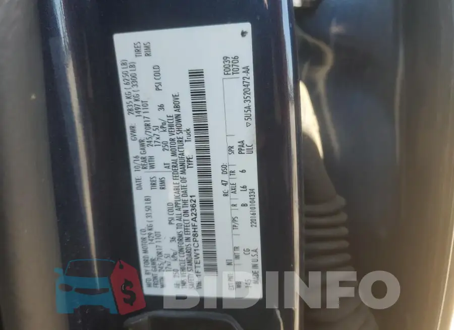 1FTEW1CP8HFA23621 Photo# 12