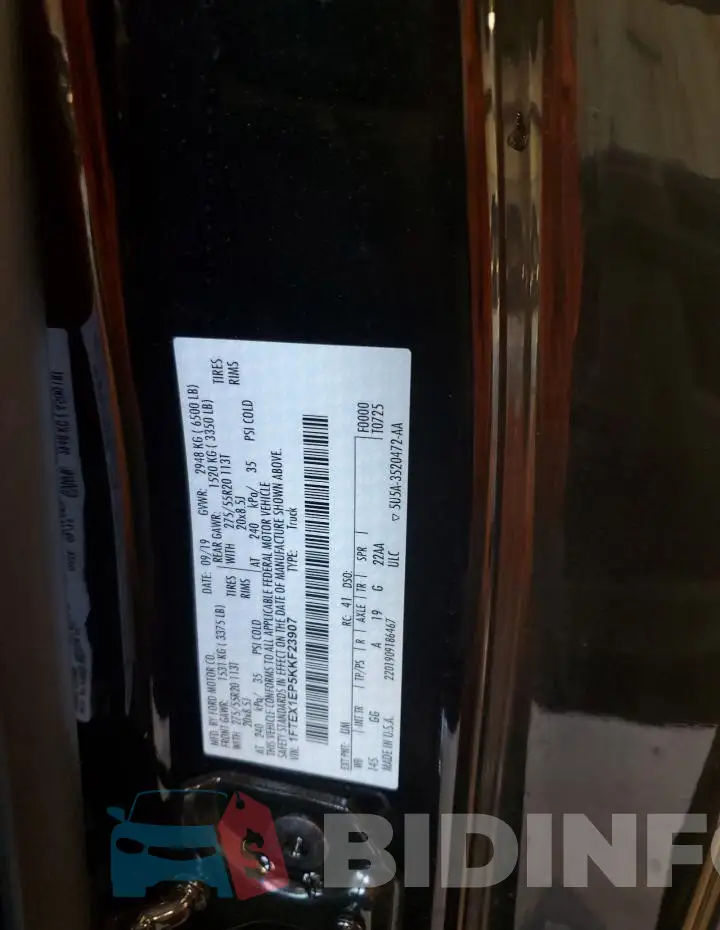 1FTEX1EP5KKF23907 Photo# 12