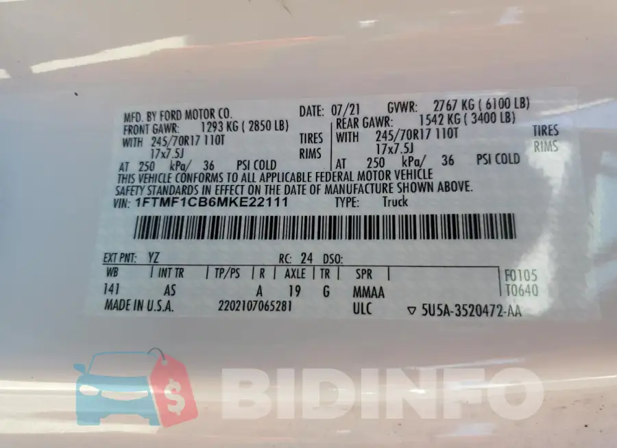 1FTMF1CB6MKE22111 Photo# 13