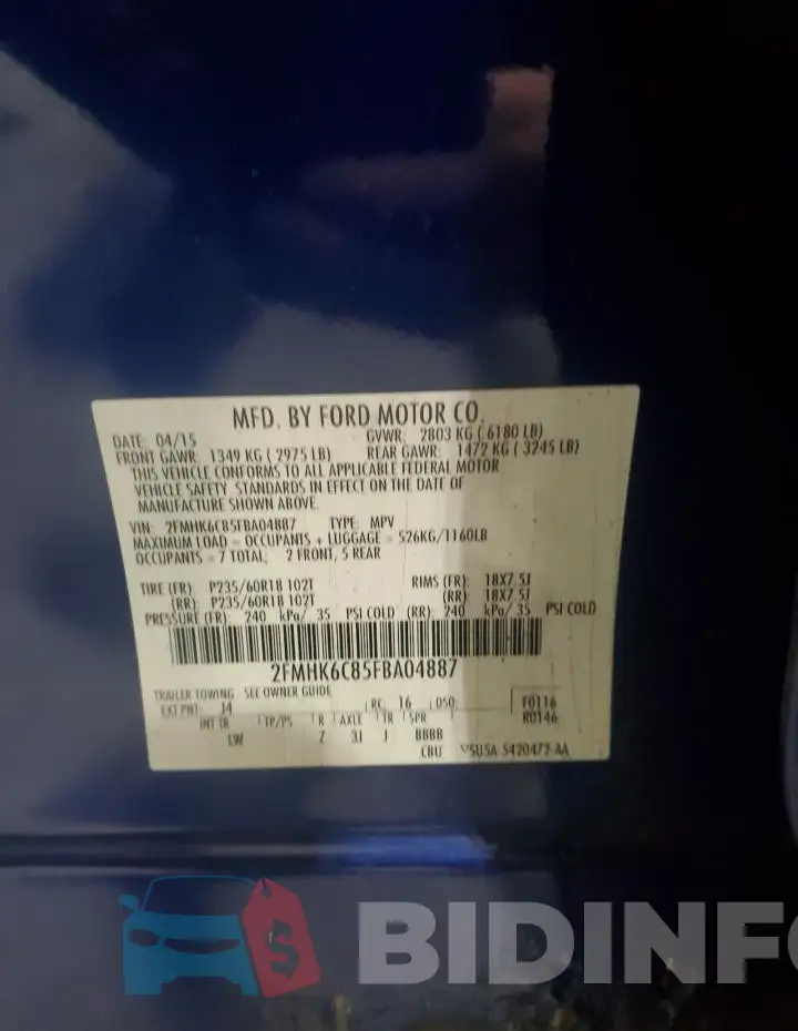 2FMHK6C85FBA04887 Photo# 13