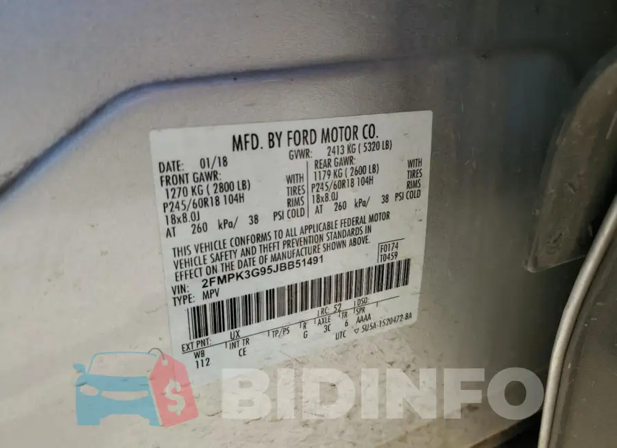 2FMPK3G95JBB51491 Photo# 12