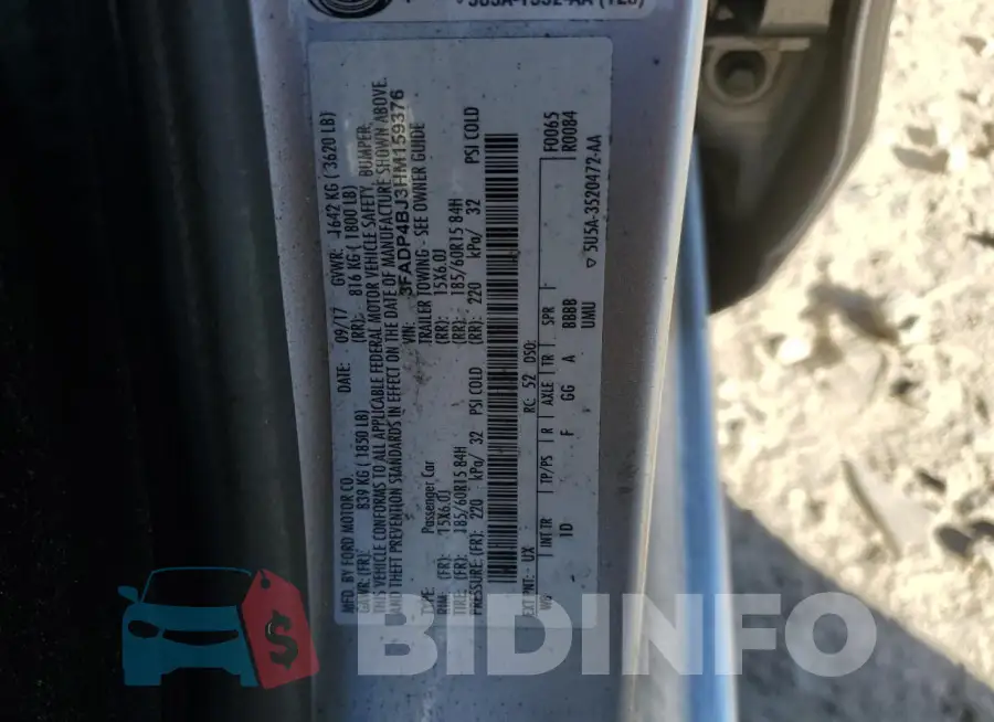 3FADP4BJ3HM159376 Photo# 12