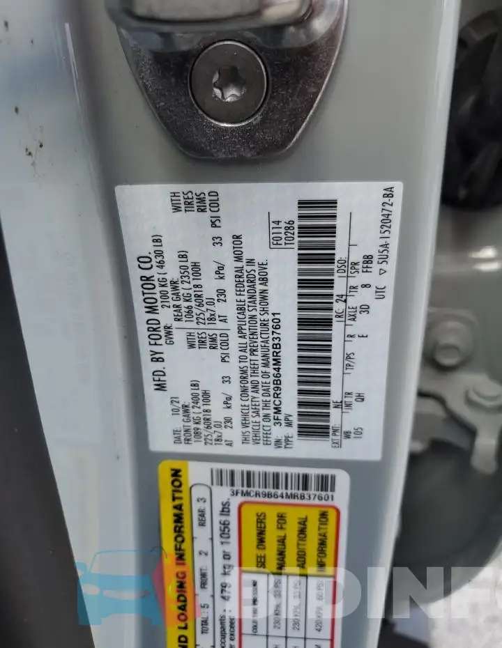 3FMCR9B64MRB37601 Photo# 13