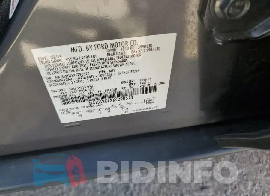 MAJ3S2GEXKC290520 Photo# 12