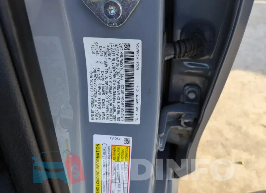 2HGFE2F50NH561328 Photo# 13
