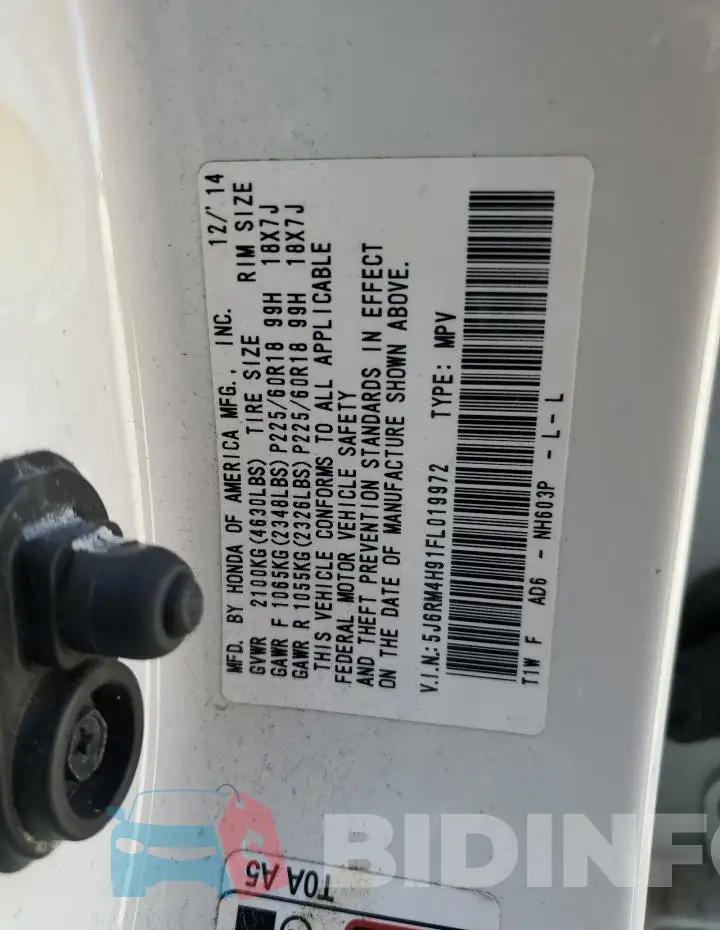 5J6RM4H91FL019972 Photo# 12