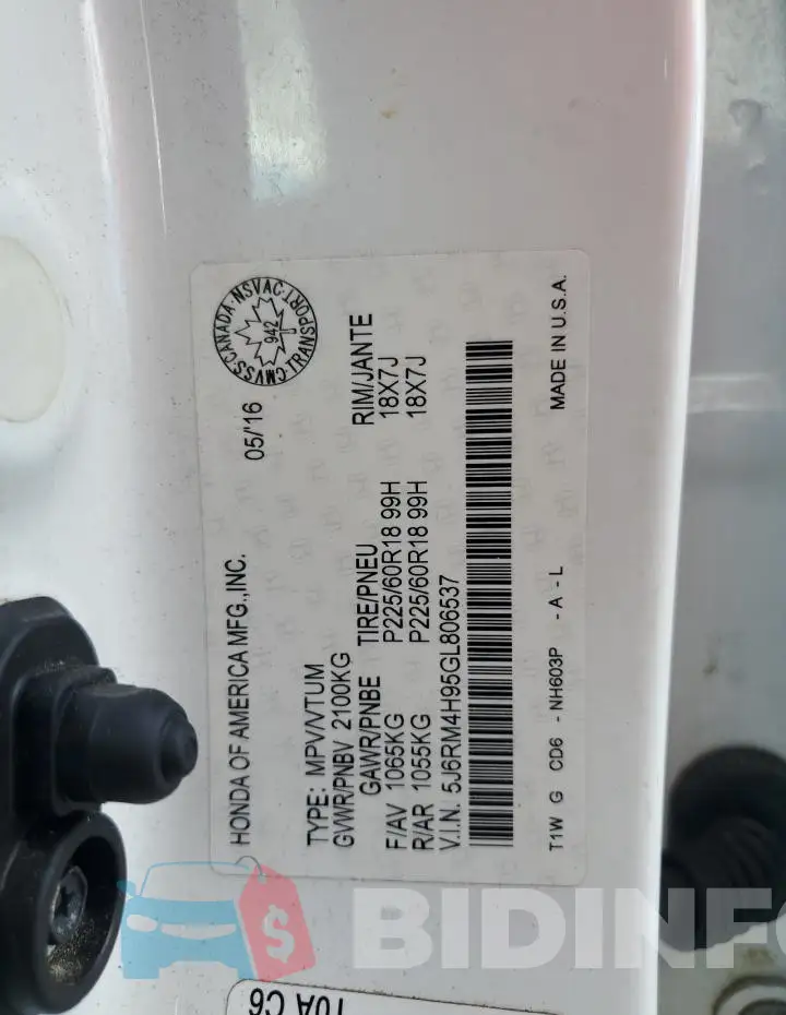 5J6RM4H95GL806537 Photo# 13