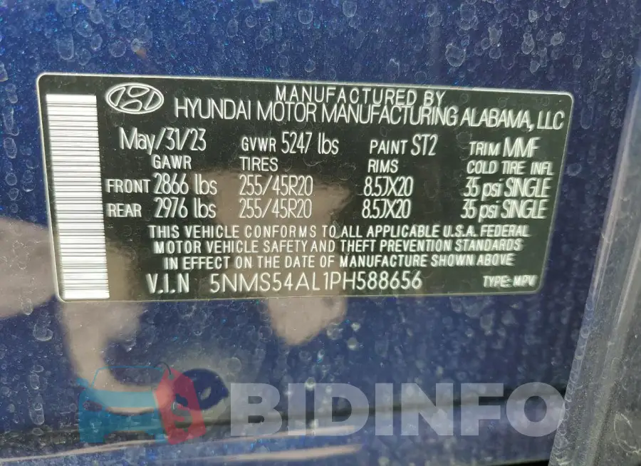 5NMS54AL1PH588656 Photo# 14