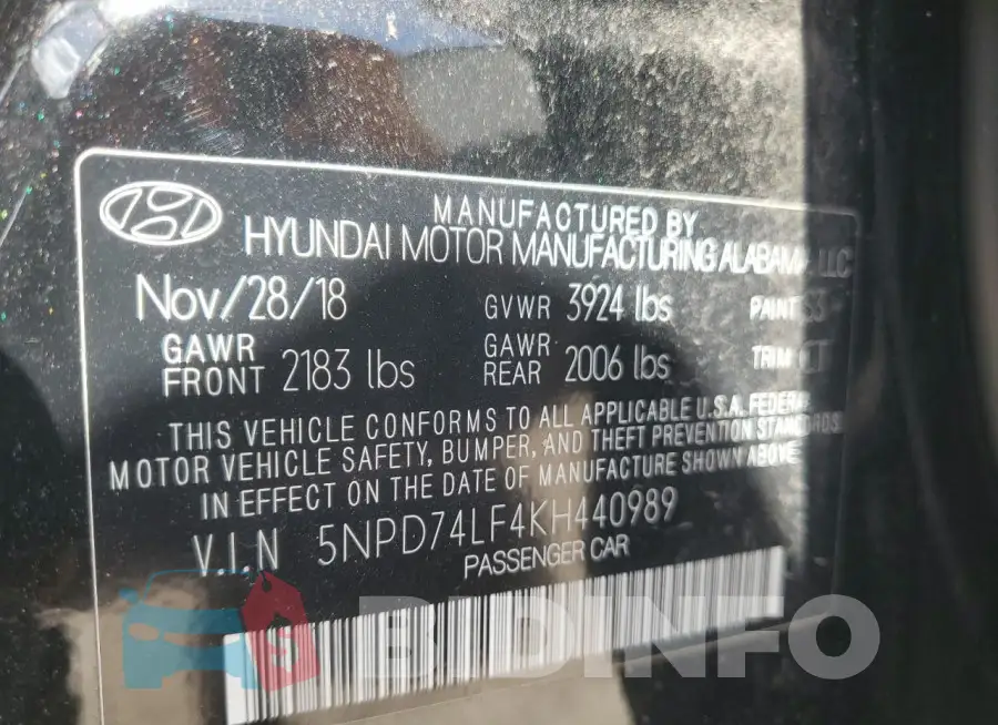 5NPD74LF4KH440989 Photo# 13