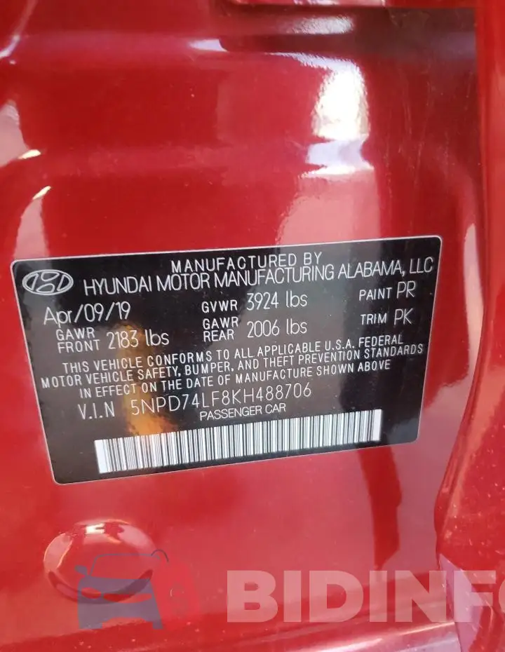 5NPD74LF8KH488706 Photo# 13