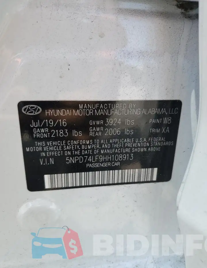 5NPD74LF9HH108913 Photo# 12
