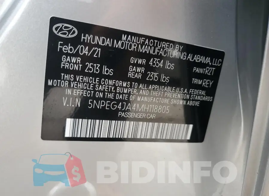 5NPEG4JA4MH118805 Photo# 12