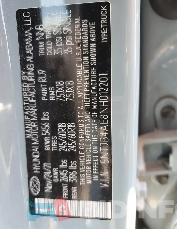 5NTJB4AE8NH012201 Photo# 12