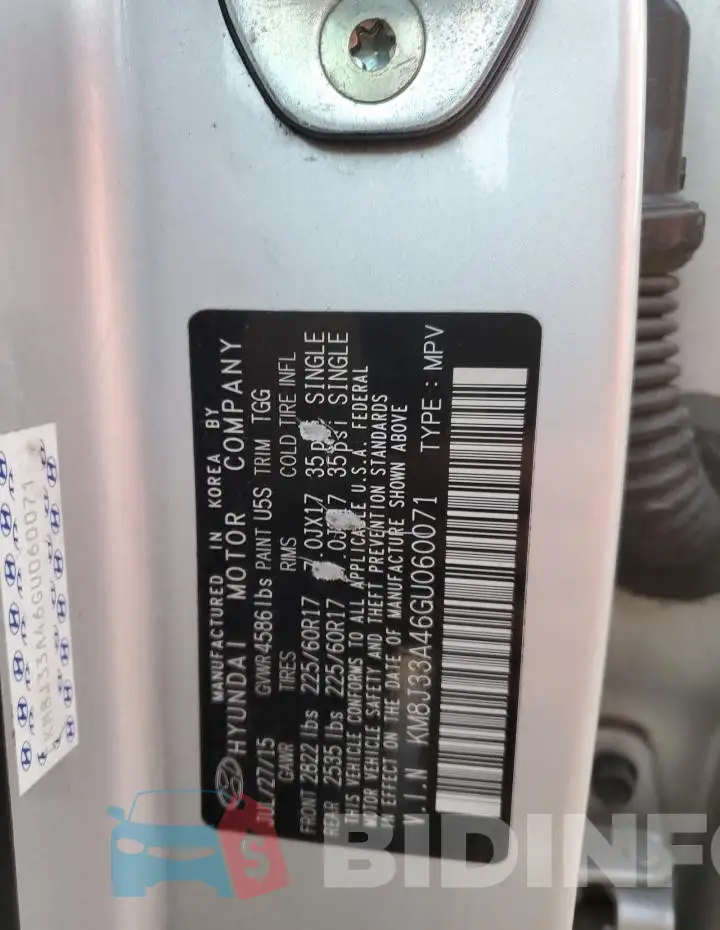 KM8J33A46GU060071 Photo# 13