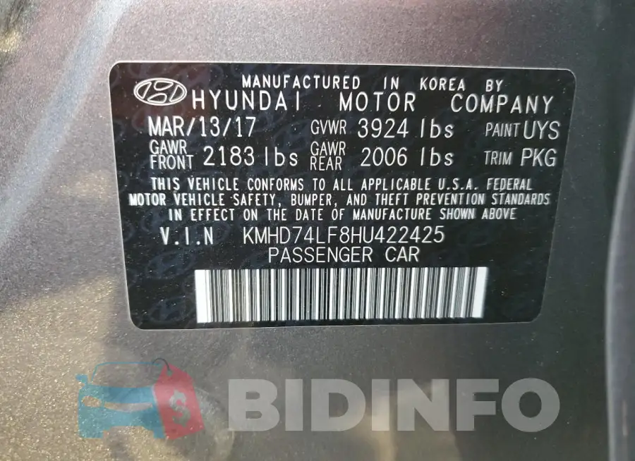 KMHD74LF8HU422425 Photo# 12