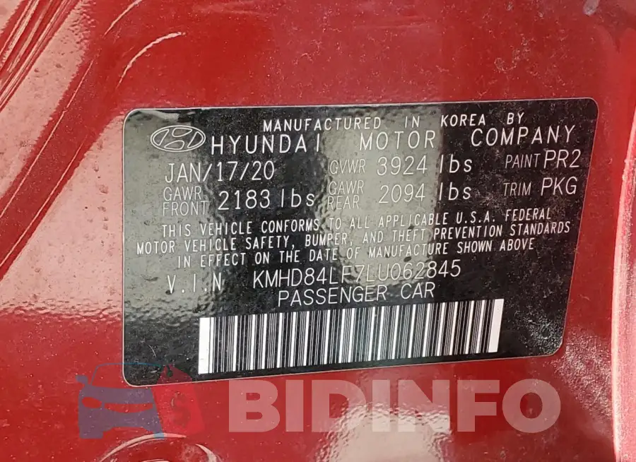 KMHD84LF7LU062845 Photo# 12