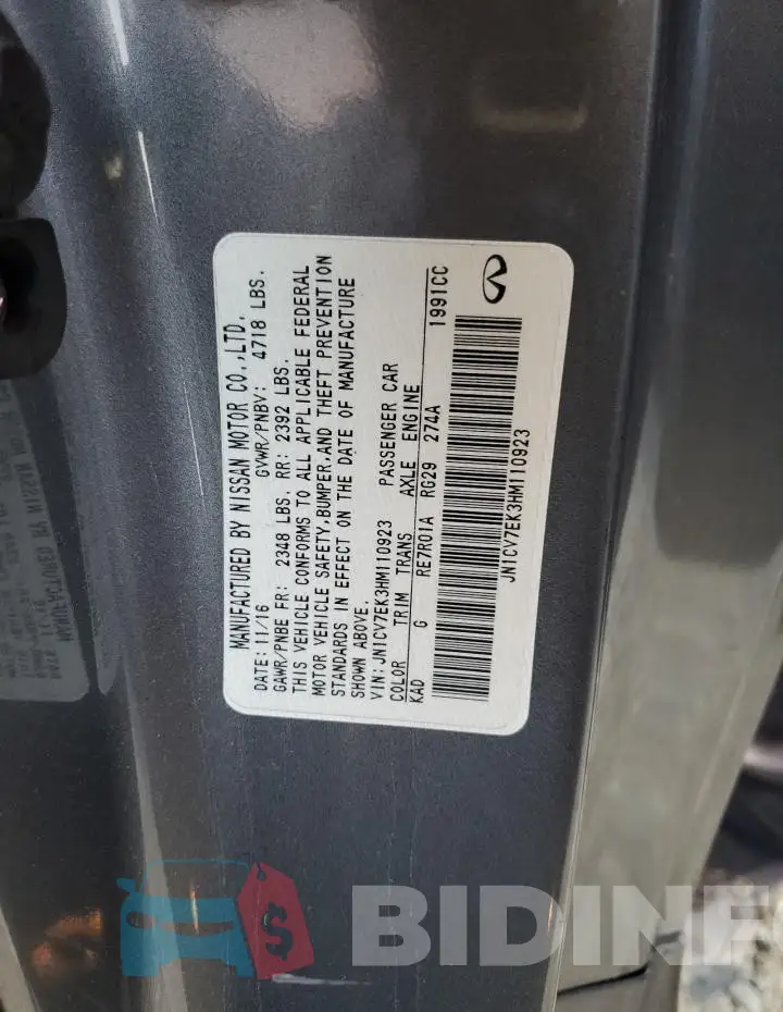 JN1CV7EK3HM110923 Photo# 12