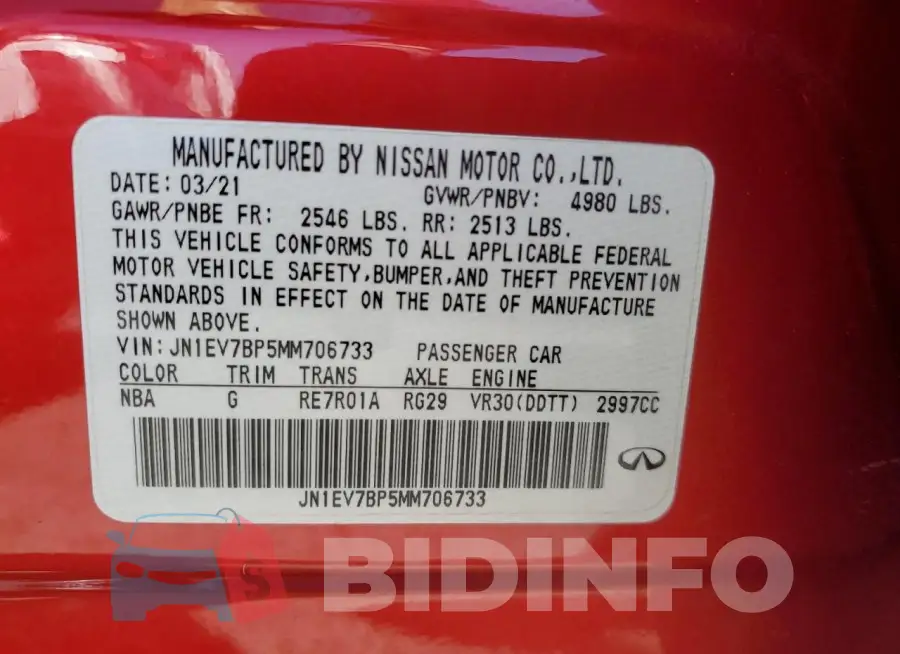 JN1EV7BP5MM706733 Photo# 13