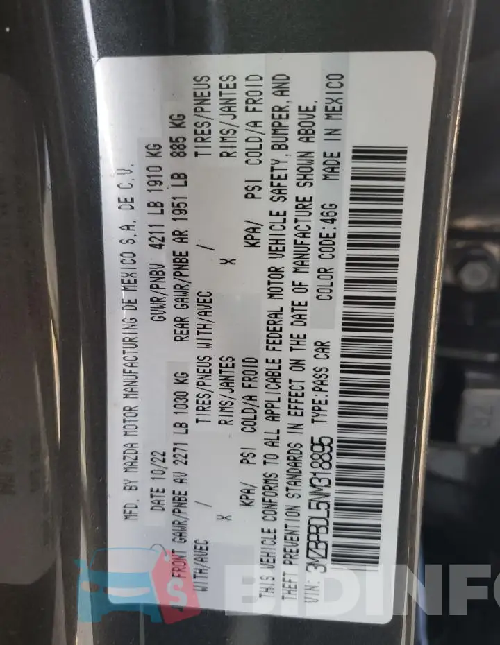 3MZBPBDL5NM318895 Photo# 13