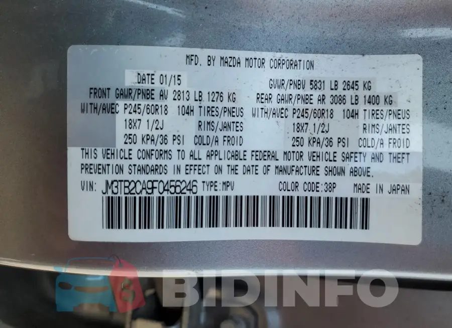 JM3TB2CA9F0456246 Photo# 14