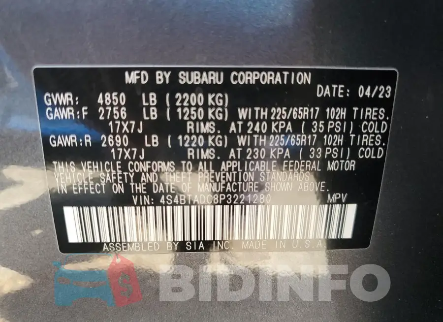 4S4BTADC8P3221280 Photo# 12