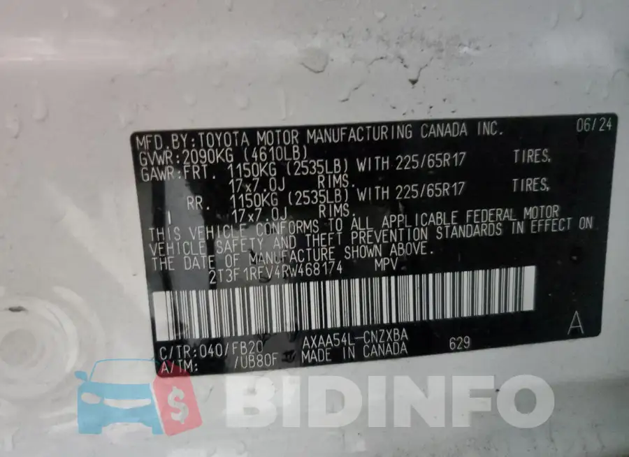 2T3F1RFV4RW468174 Photo# 14