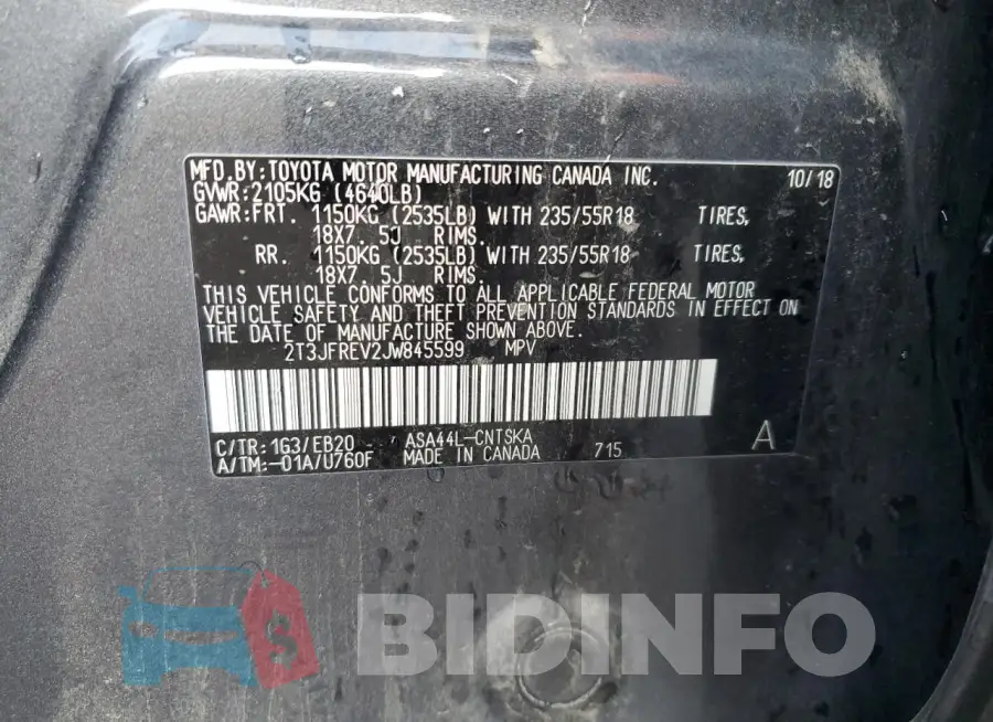 2T3JFREV2JW845599 Photo# 14