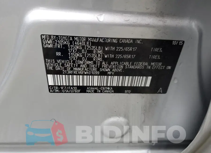 2T3RFREV6FW401099 Photo# 12