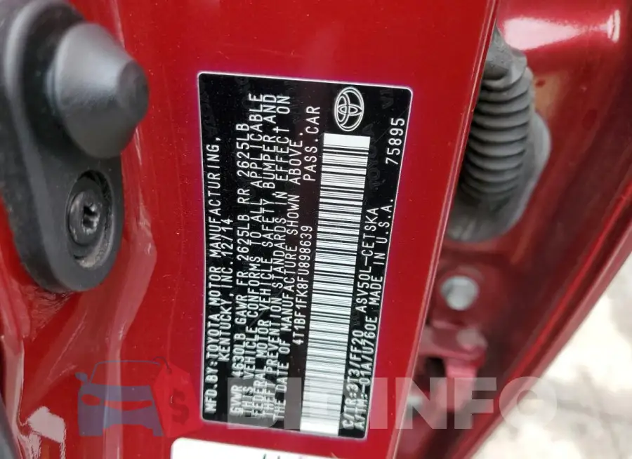 4T1BF1FK8FU898639 Photo# 12