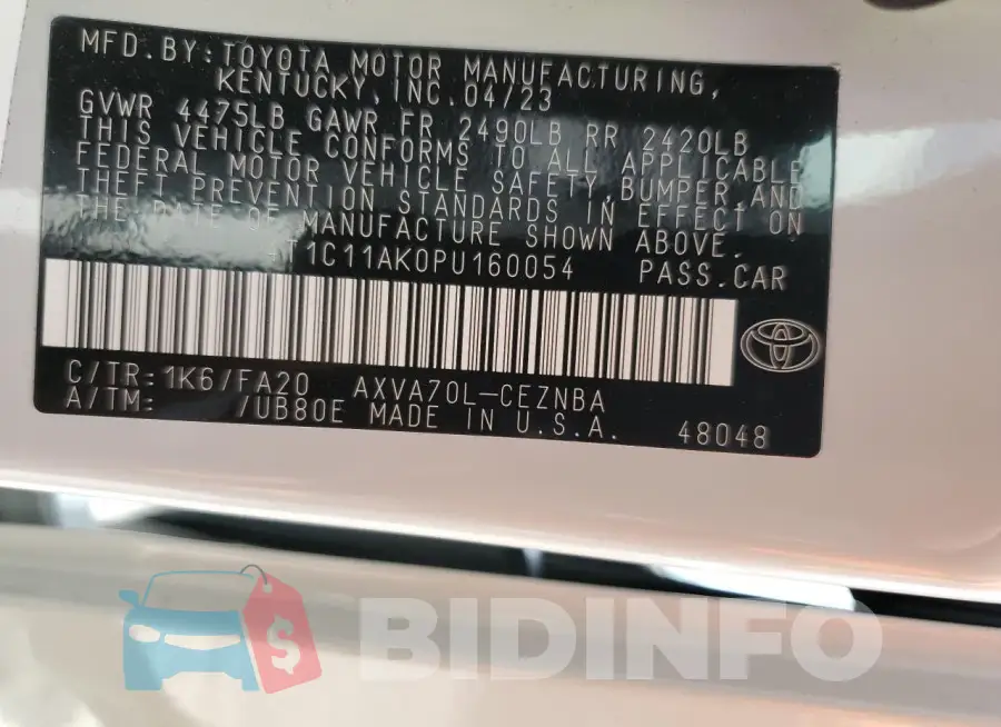 4T1C11AK0PU160054 Photo# 12