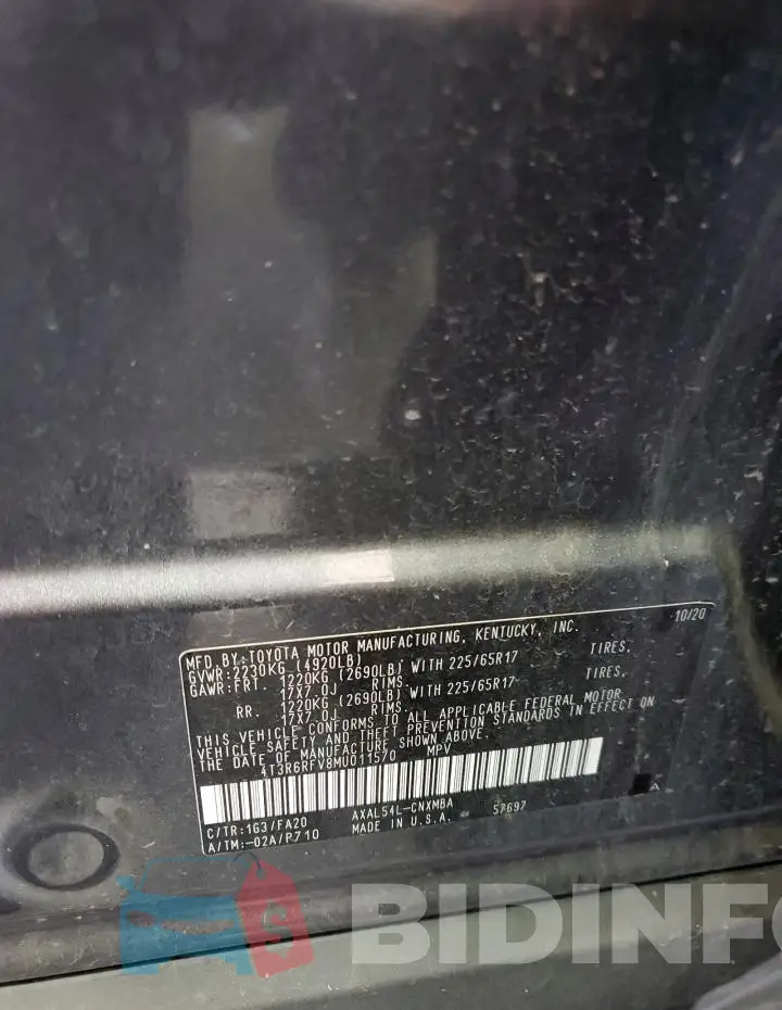 4T3R6RFV8MU011570 Photo# 12