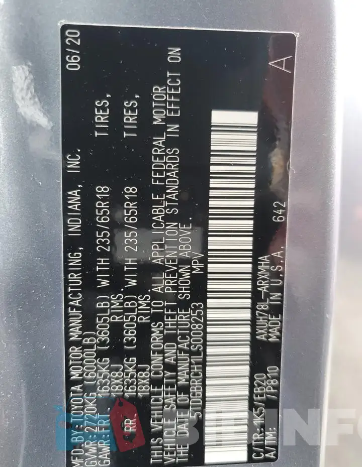 5TDGBRCH1LS008253 Photo# 14