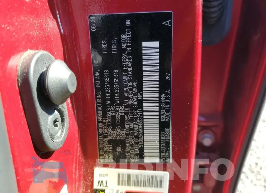 5TDGZRAHXMS532114 Photo# 13