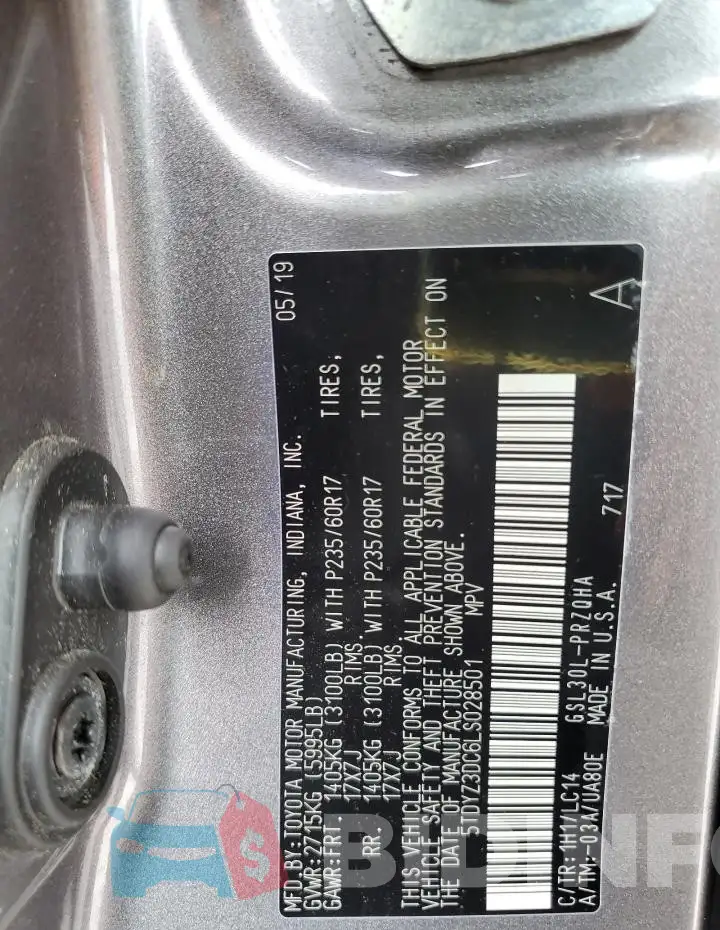 5TDYZ3DC6LS028501 Photo# 13