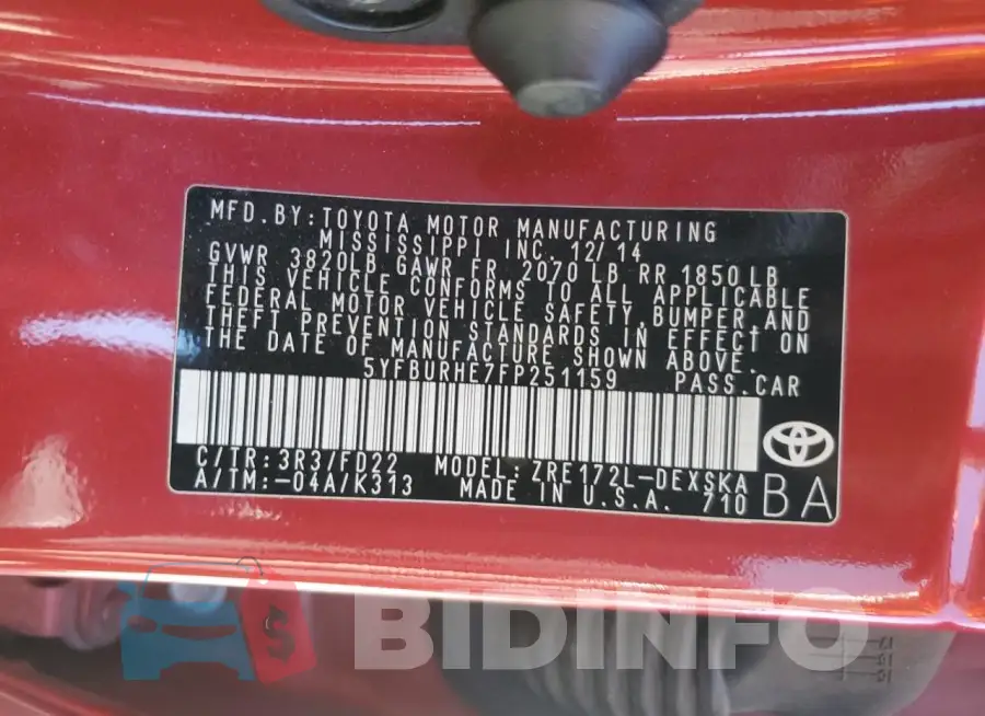 5YFBURHE7FP251159 Photo# 12