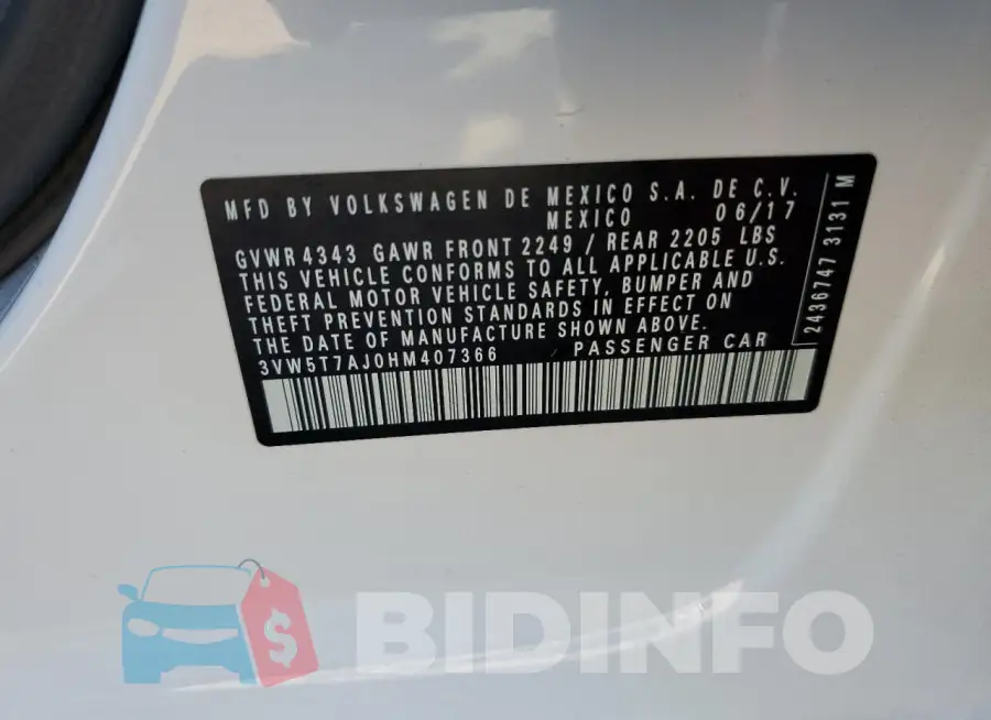 3VW5T7AJ0HM407366 Photo# 12