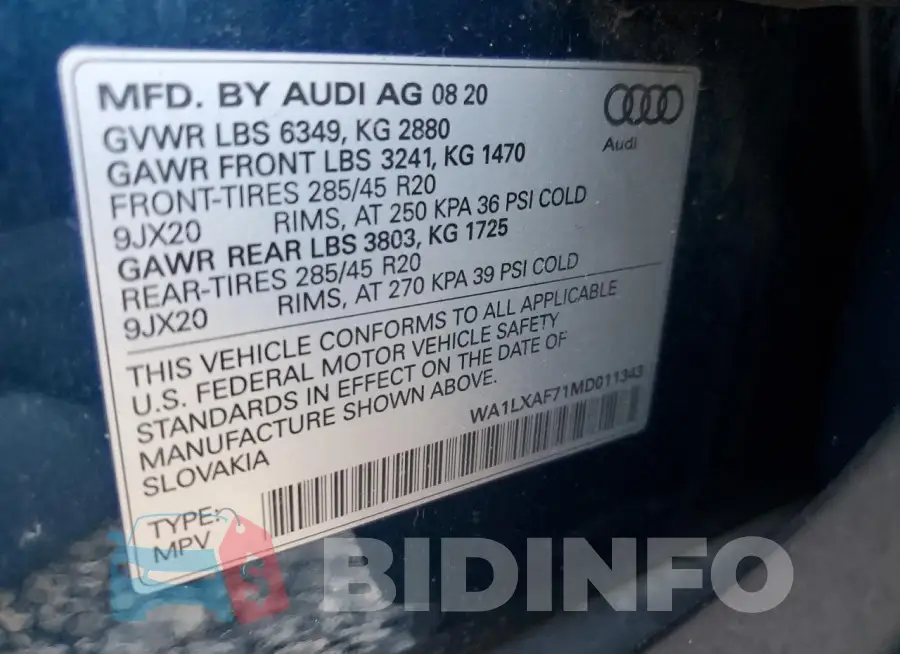 WA1LXAF71MD011343 Photo# 13