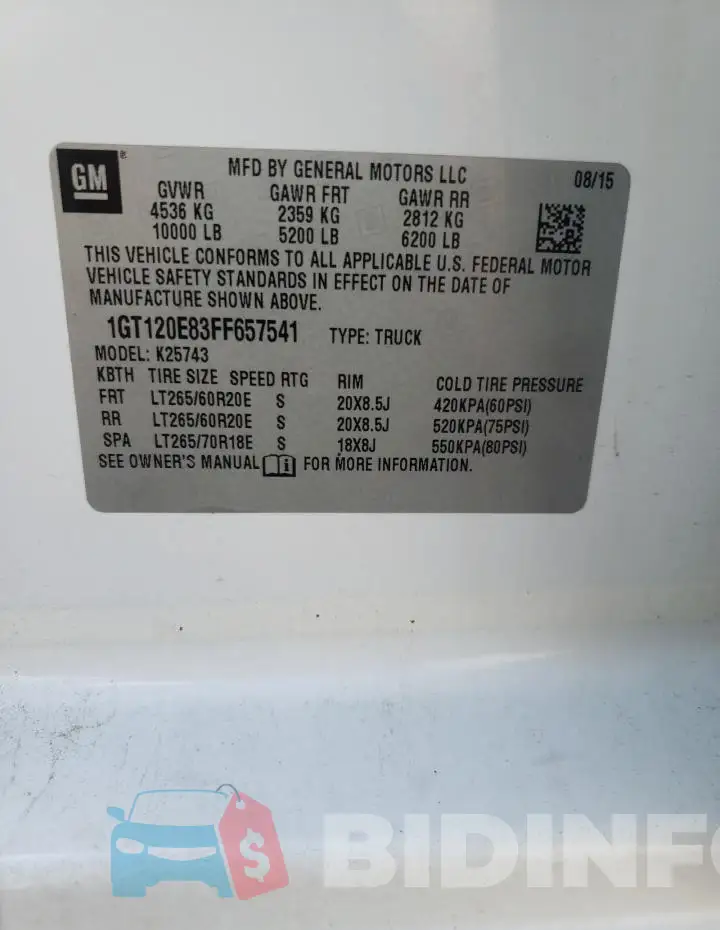 1GT120E83FF657541 Photo# 12