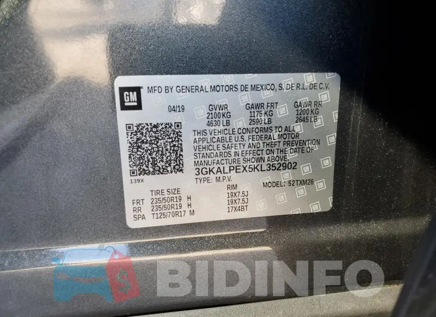 3GKALPEX5KL352902 Photo# 13