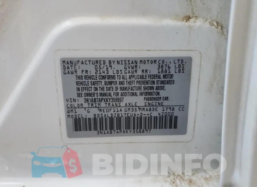 3N1AB7APXKY358897 Photo# 12