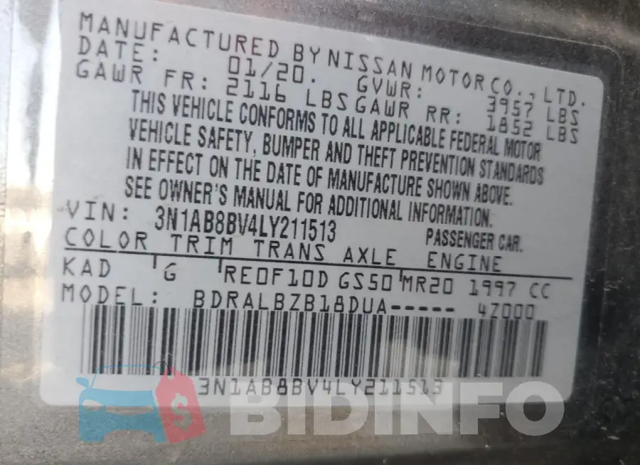 3N1AB8BV4LY211513 Photo# 13